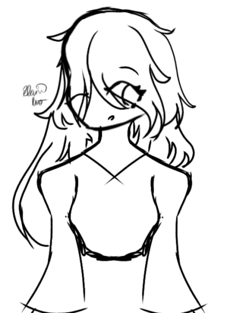 Beautiful Girl in Plain Clothing Sketch