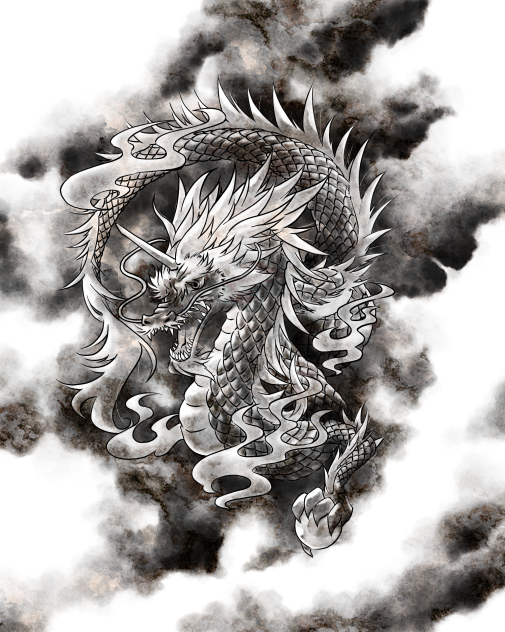 握珠龍　背景あり