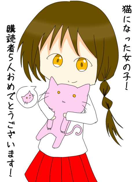 猫になった女の子！購読者5人おめでとう！