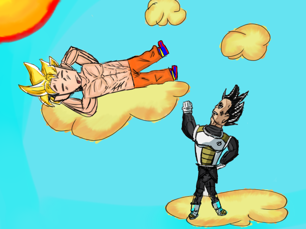 Goku & Vegeta in the skyyy