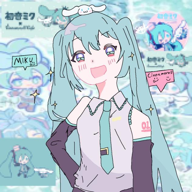 Miku and Cinnamoroll fanart