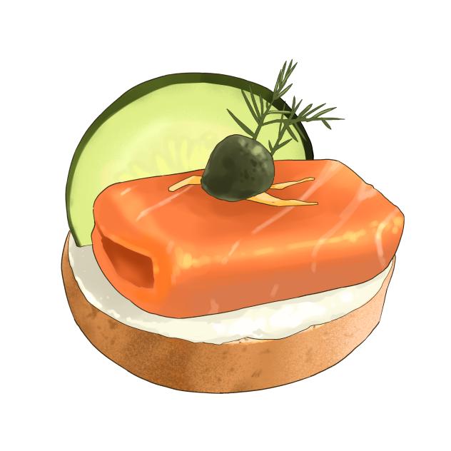 Smoked salmon canapés