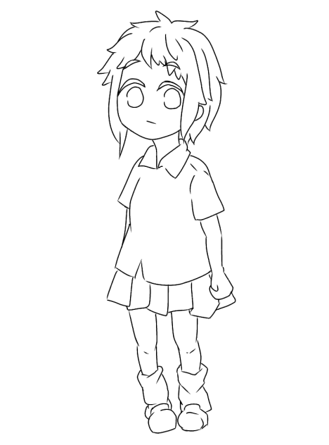 女の子 線画