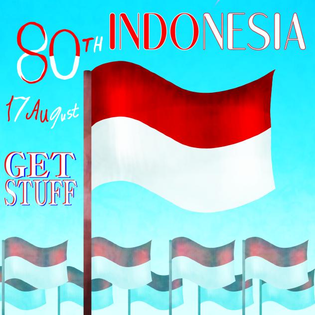 INDONESIA FLAG OF 17TH AUGUST by 80TH
