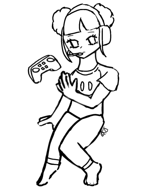 ▪︎ 🎮 Gamer girl Coloring Page! ▪︎
