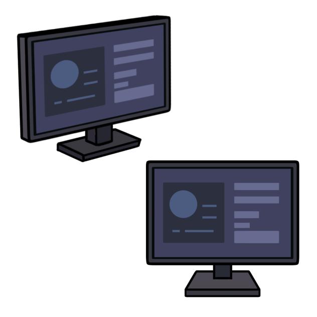 computer screen with chat bubble