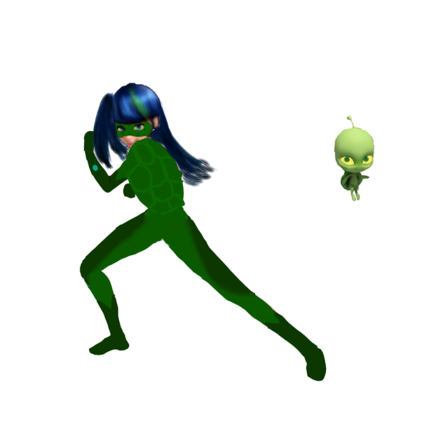 Marinette with the turtle miraculous💚♥️💕