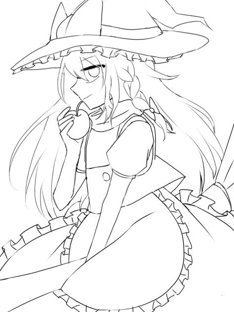 りんご魔理沙　線画