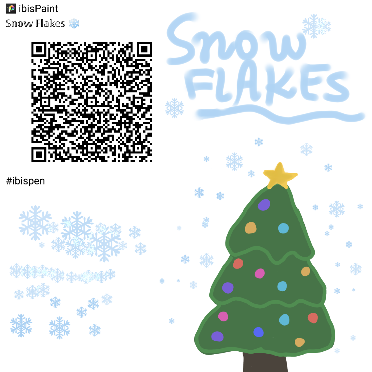 Snowflakes brush qr code - ibisPaint