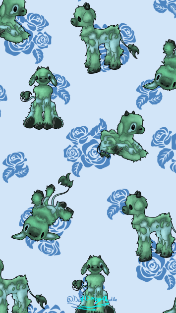 Moss cow wallpaper