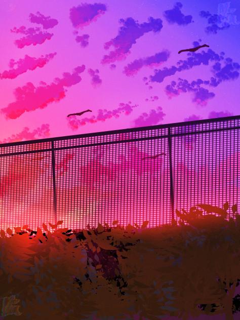 sunset drawing thing