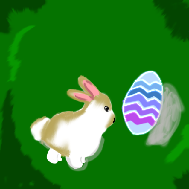 A bunny with a Easter egg