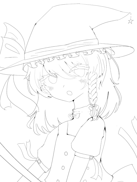 線画魔理沙