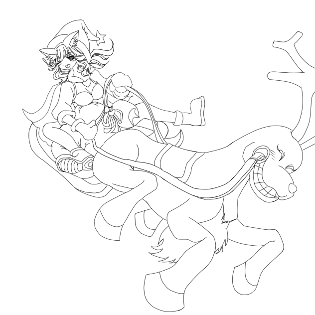 メリークリスマス　有馬記念　線画