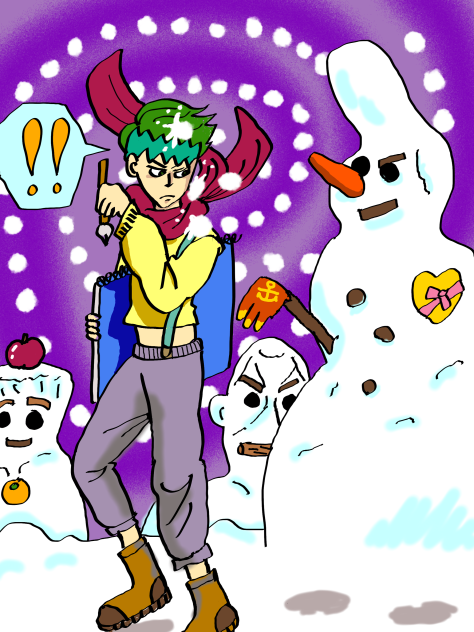 露伴先生と気になる雪だるま