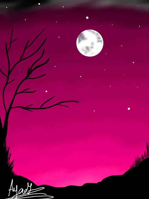 Pink night 🌸💖 - ibisPaint