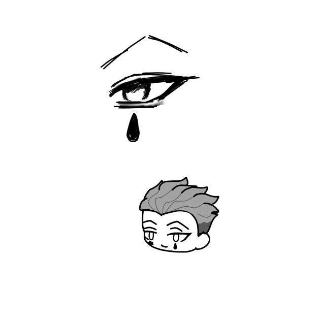 従兄弟が描いたヒソカの目と途中からやる気を出して描いたヒソカ（まっちゃ作）