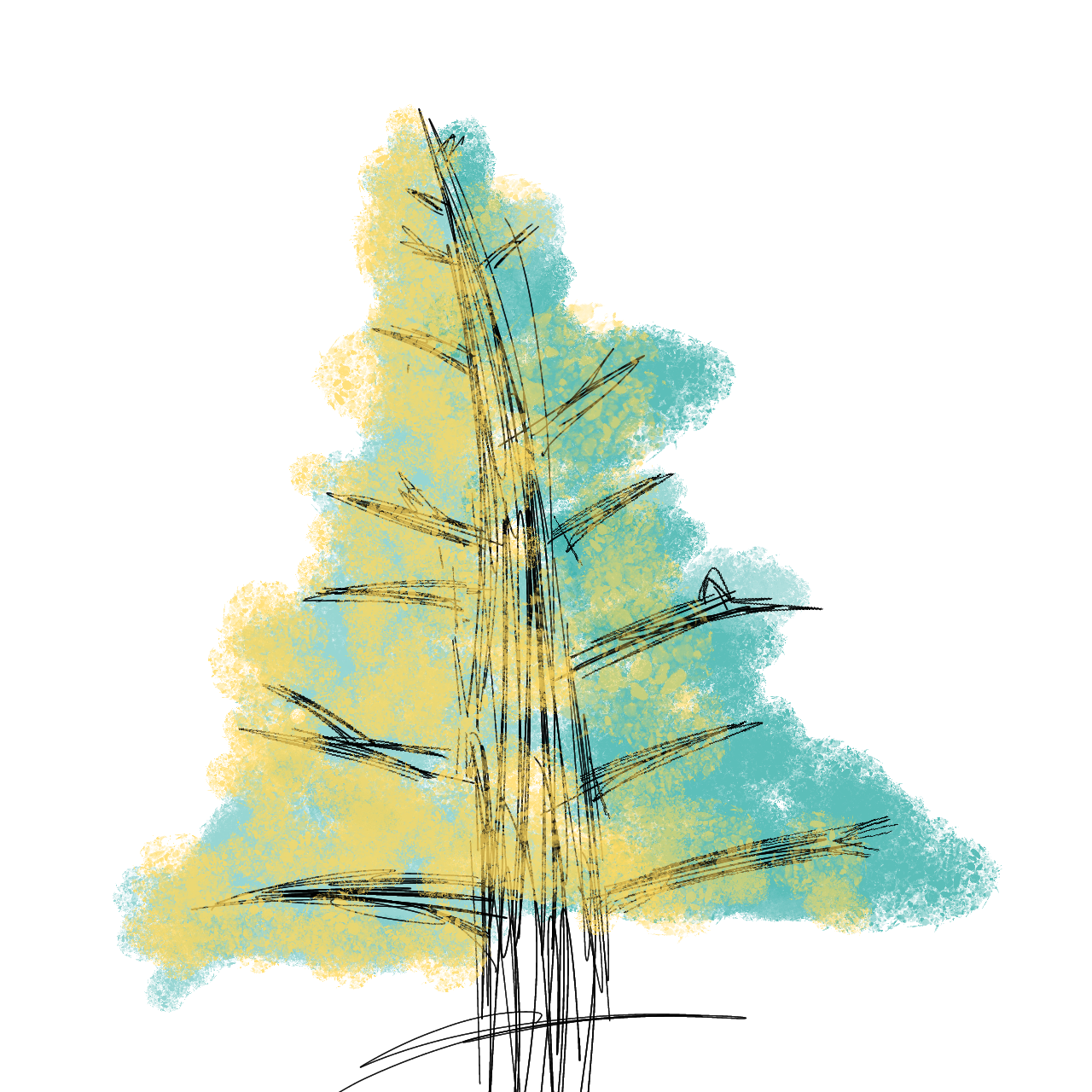 166 sketch tree ibisPaint