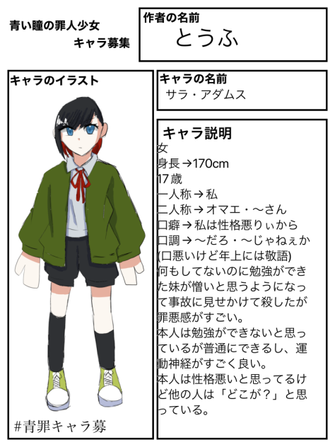 青罪キャラ募