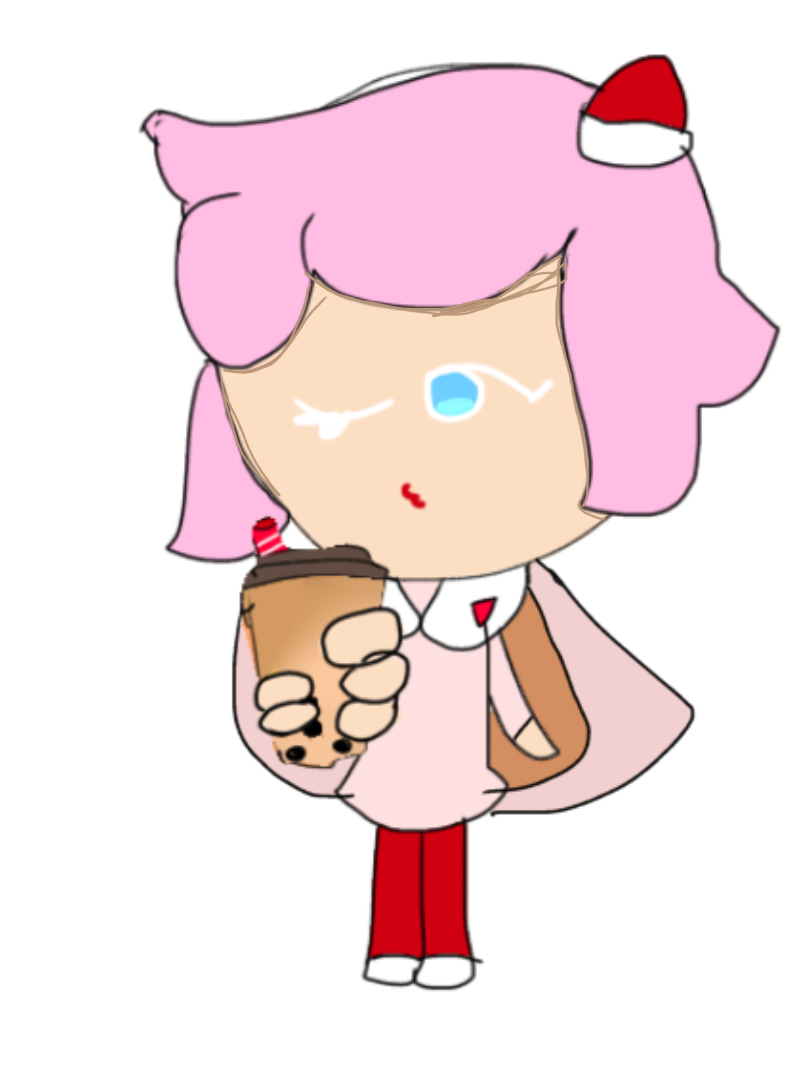 Just strawberrycrepecookie drinking boba - ibisPaint