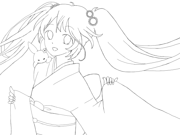 初音ミク  線画