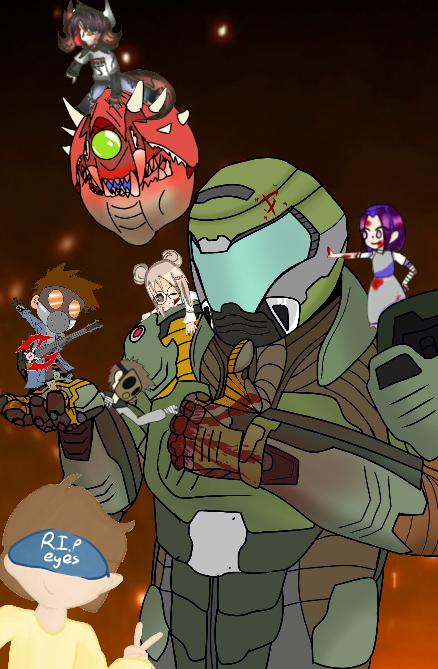 rip and tear collab - ibisPaint