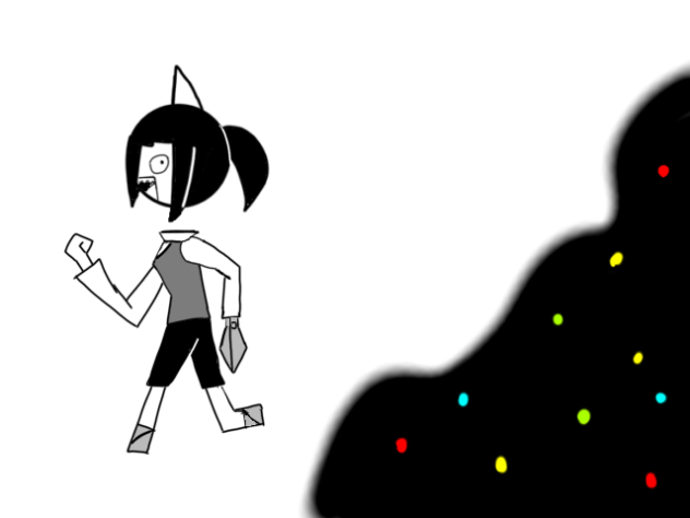 バクから逃げるミスブライン(ミスサークル)