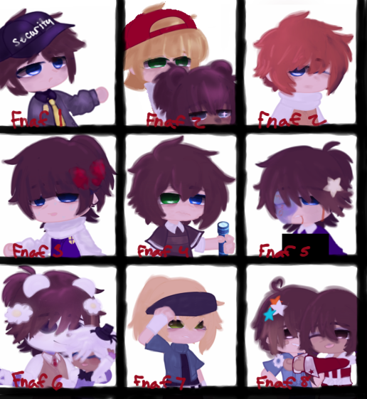 All the FNaF game characters I can fit
