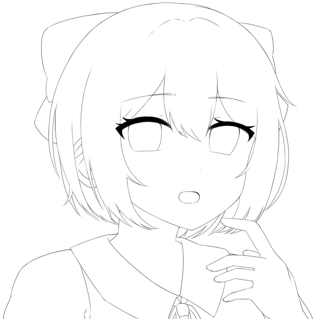 照れチルノ　線画