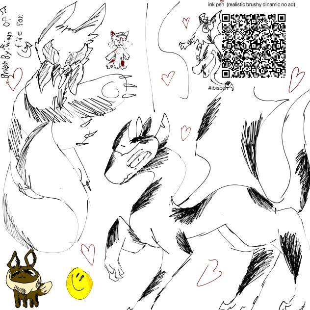 Realistic ink pen brush