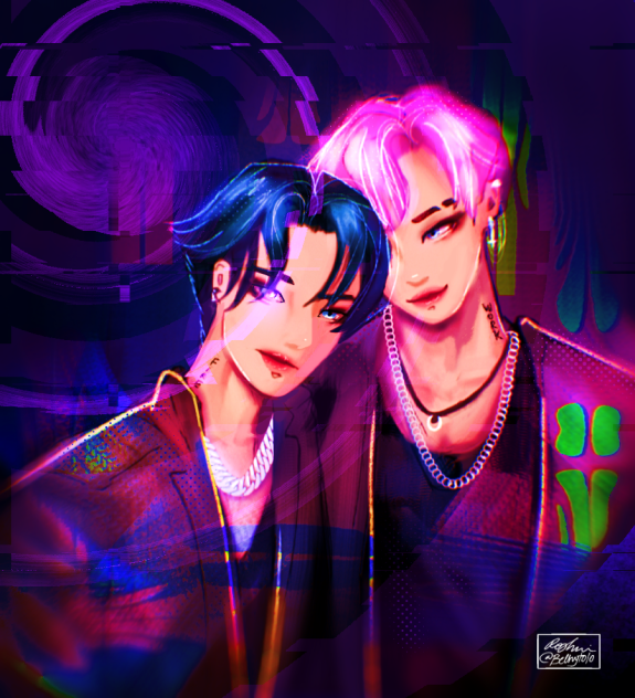 ATEEZ Wooyoung and San fanart