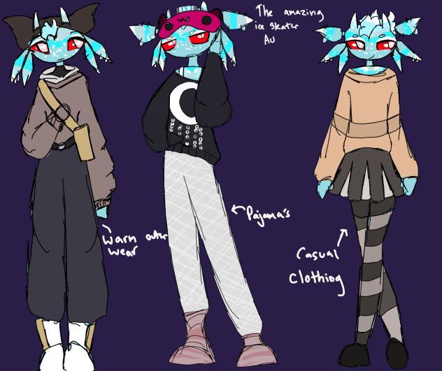 Gibli the amazing ice skating au outfits