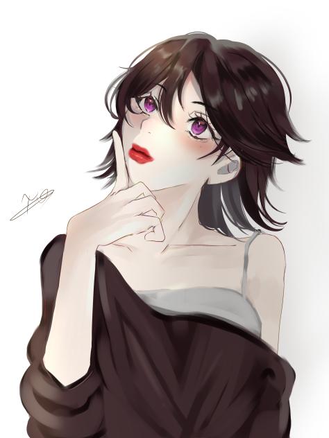 wolfcut baddie aesthetic girl ✨🖤