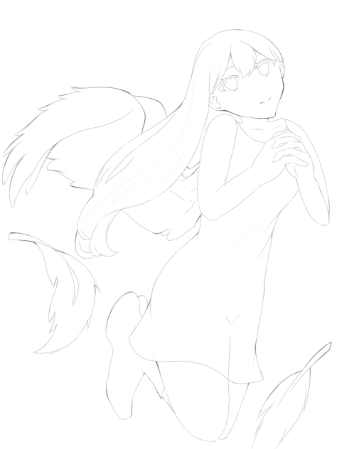 テンシ　線画