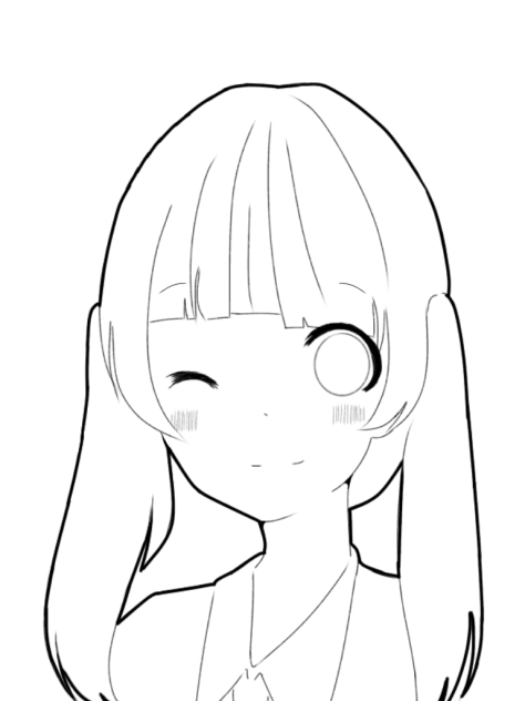 【ツインテール少女】(塗ってください)
