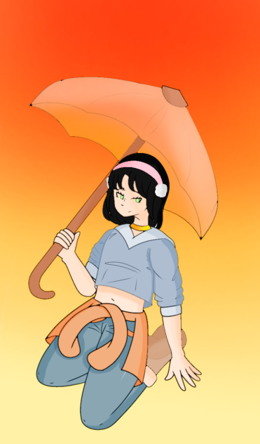 girl with umbrella