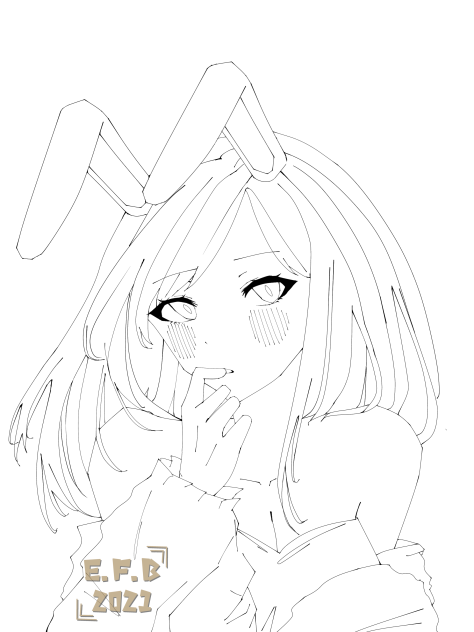 🐇🐰+🔷💙 Lineart