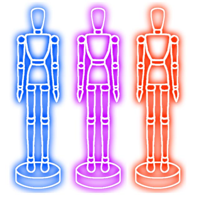 drawing mannequin neon icon 2
