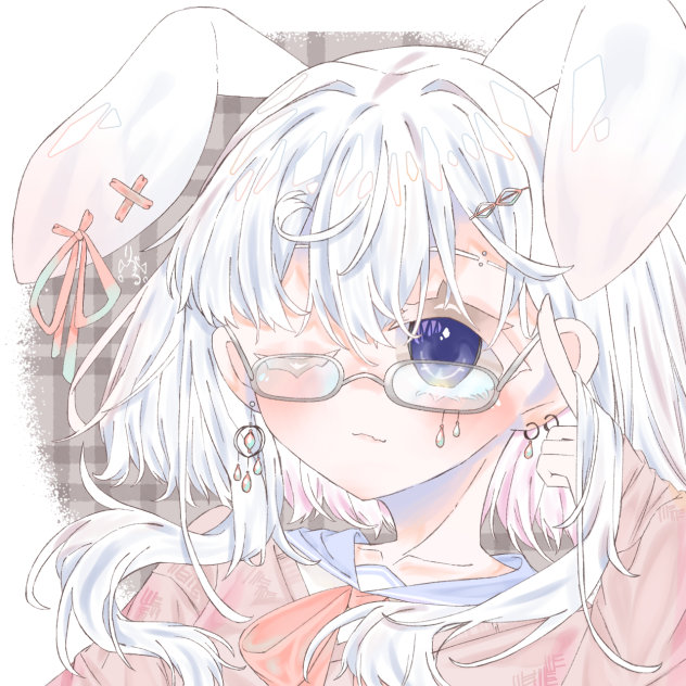 チェック模様の兎もどき