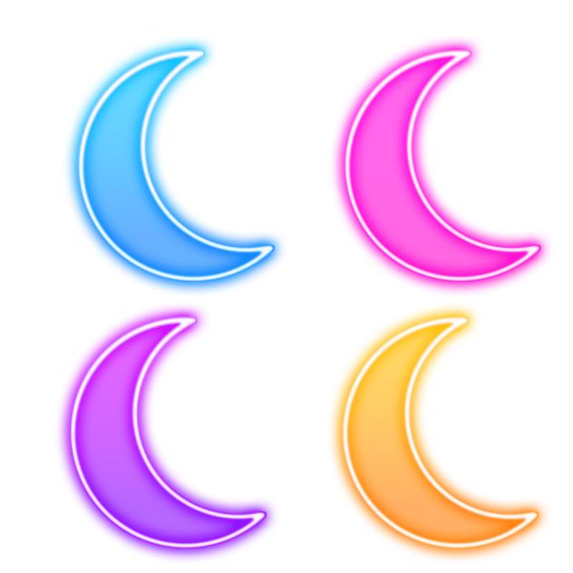 Crescent moon neon icon2