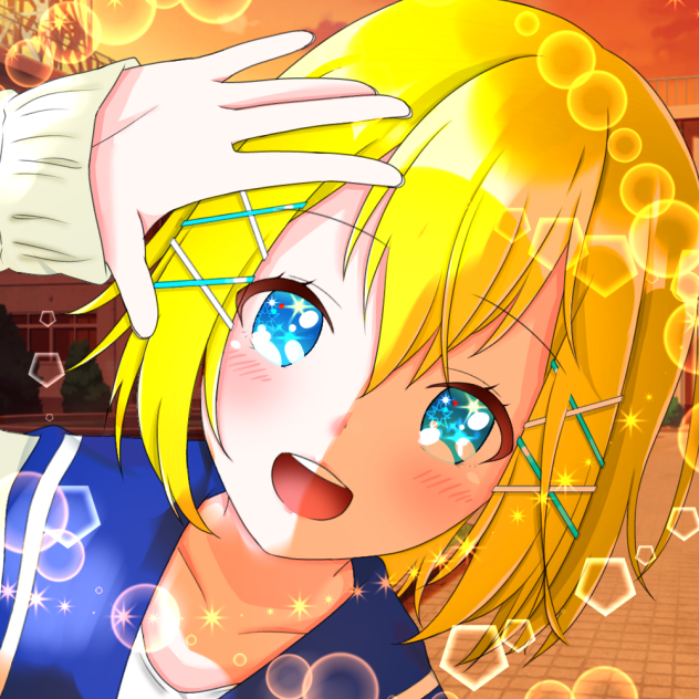 夕暮れ時の少女(モンちゃんさんの線画お借りしました！)