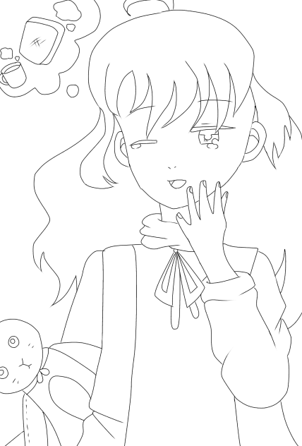 寝起き   【線画】