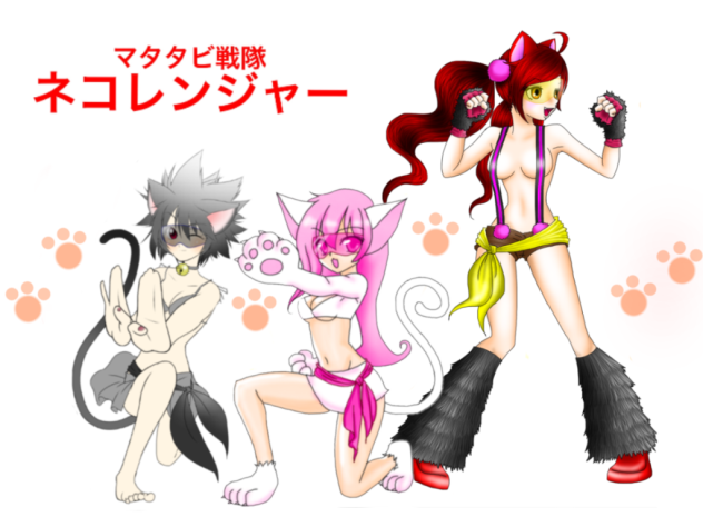 ネコイエロー＆ネコブラック＆ネコピンク参上！！