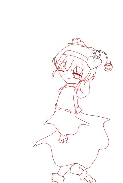 さとりさま描けました!線画