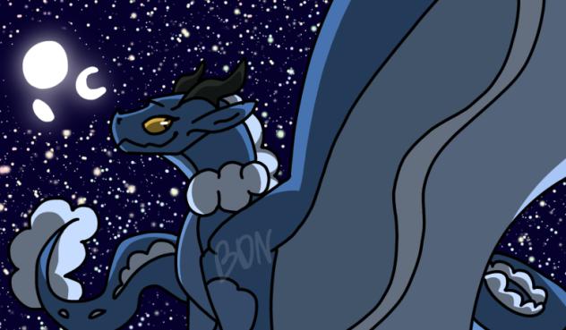 Snow Dragon - Night Sky