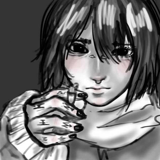 balck and white