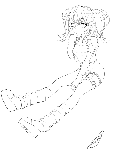 行先不明（線画）