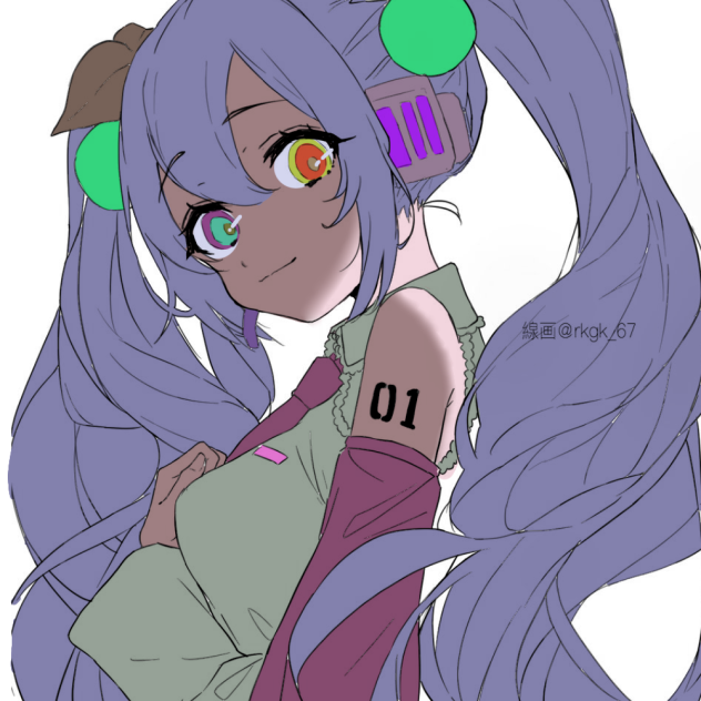 フリー線画ノイズで塗ってみた