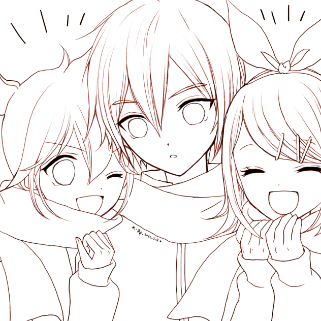 カイトとリンレン塗り絵(lineart)