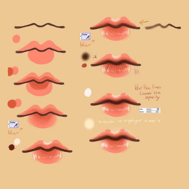 How to draw lips